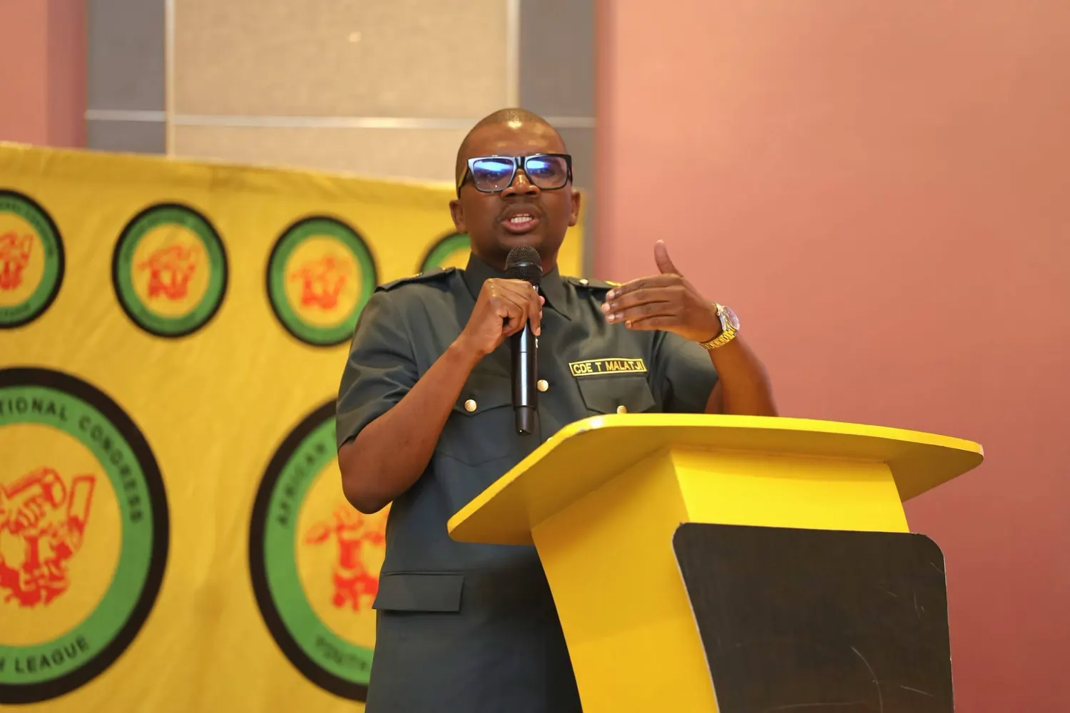 Speaker at an ANC Youth League gathering