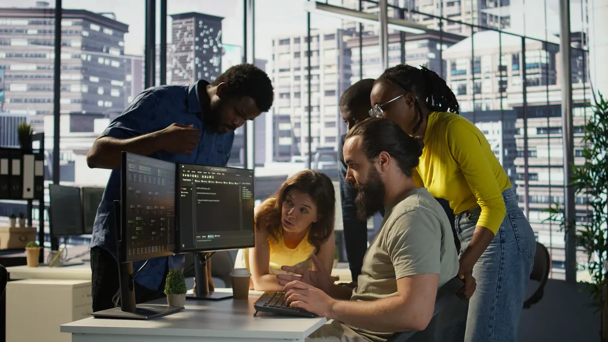 Young developers working together