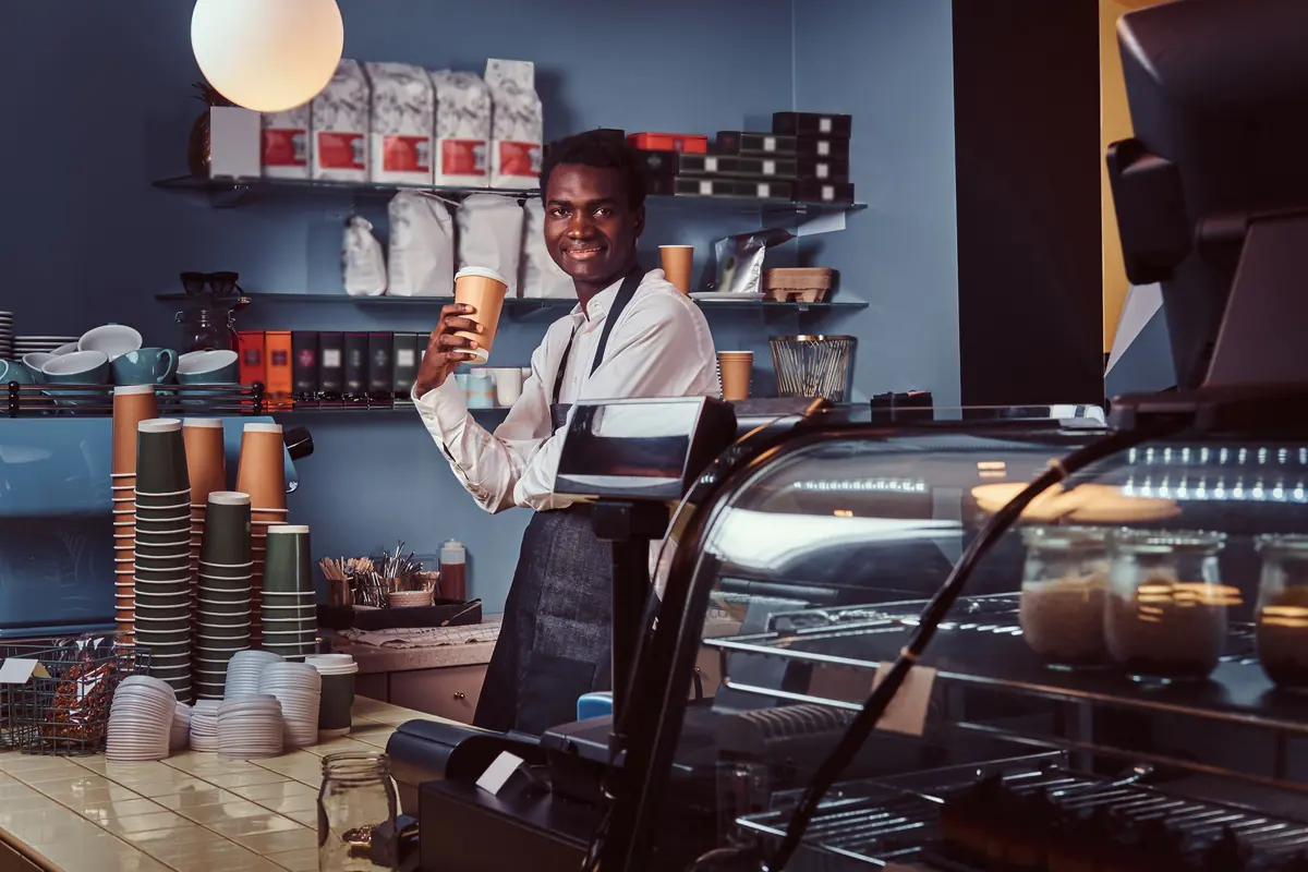 Young entrepreneur in a small business